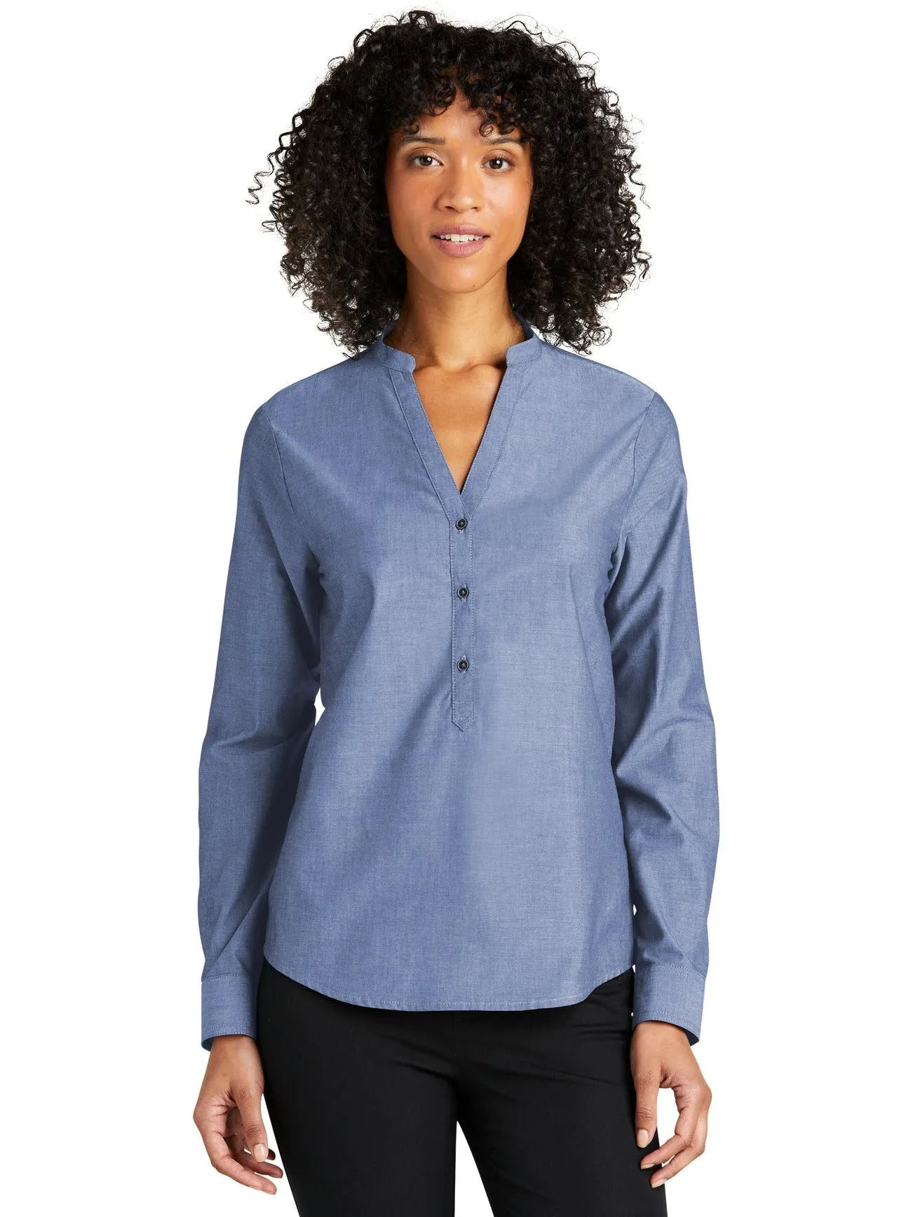 Port Authority Ladies Long Sleeve Chambray Easy Care Shirt