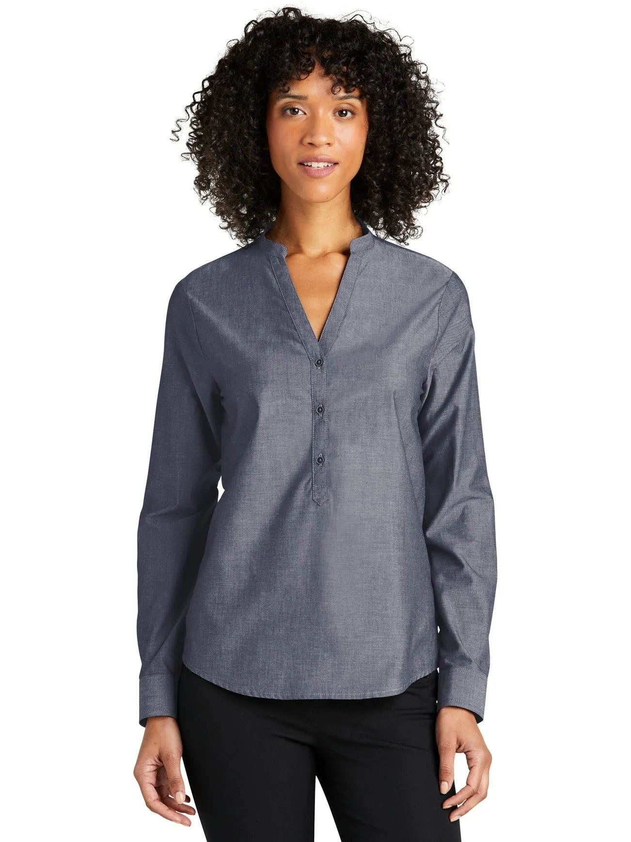 Port Authority Ladies Long Sleeve Chambray Easy Care Shirt