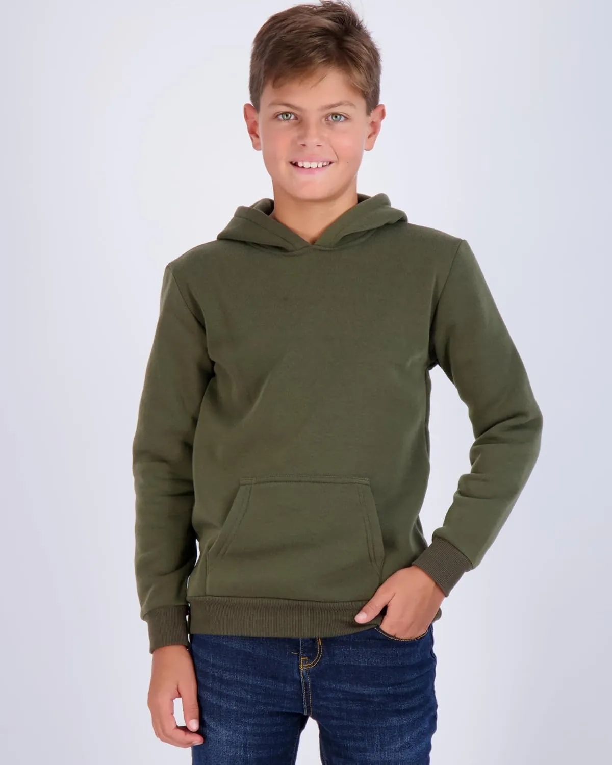Real Essentials 3 Pack: Youth Fleece Long Sleeve Soft Pullover Hoodie Sweatshirt - Boys & Girls