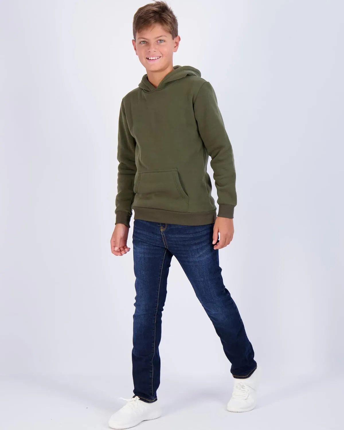 Real Essentials 3 Pack: Youth Fleece Long Sleeve Soft Pullover Hoodie Sweatshirt - Boys & Girls