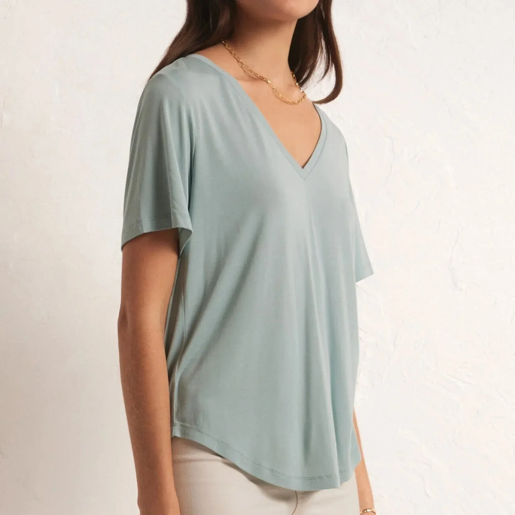 Sammie V Neck Tee I Sea Spray
