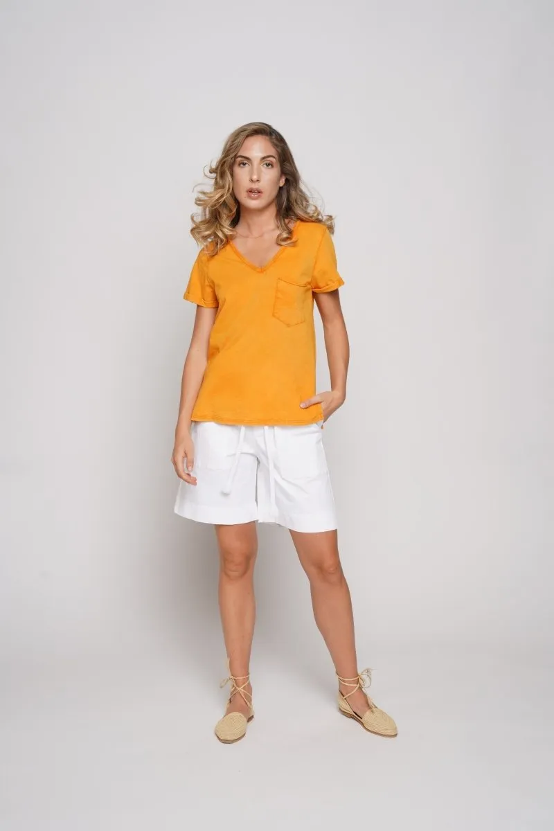 Stonewash Short Sleeve V-Neck Pocket T
