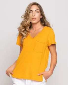 Stonewash Short Sleeve V-Neck Pocket T