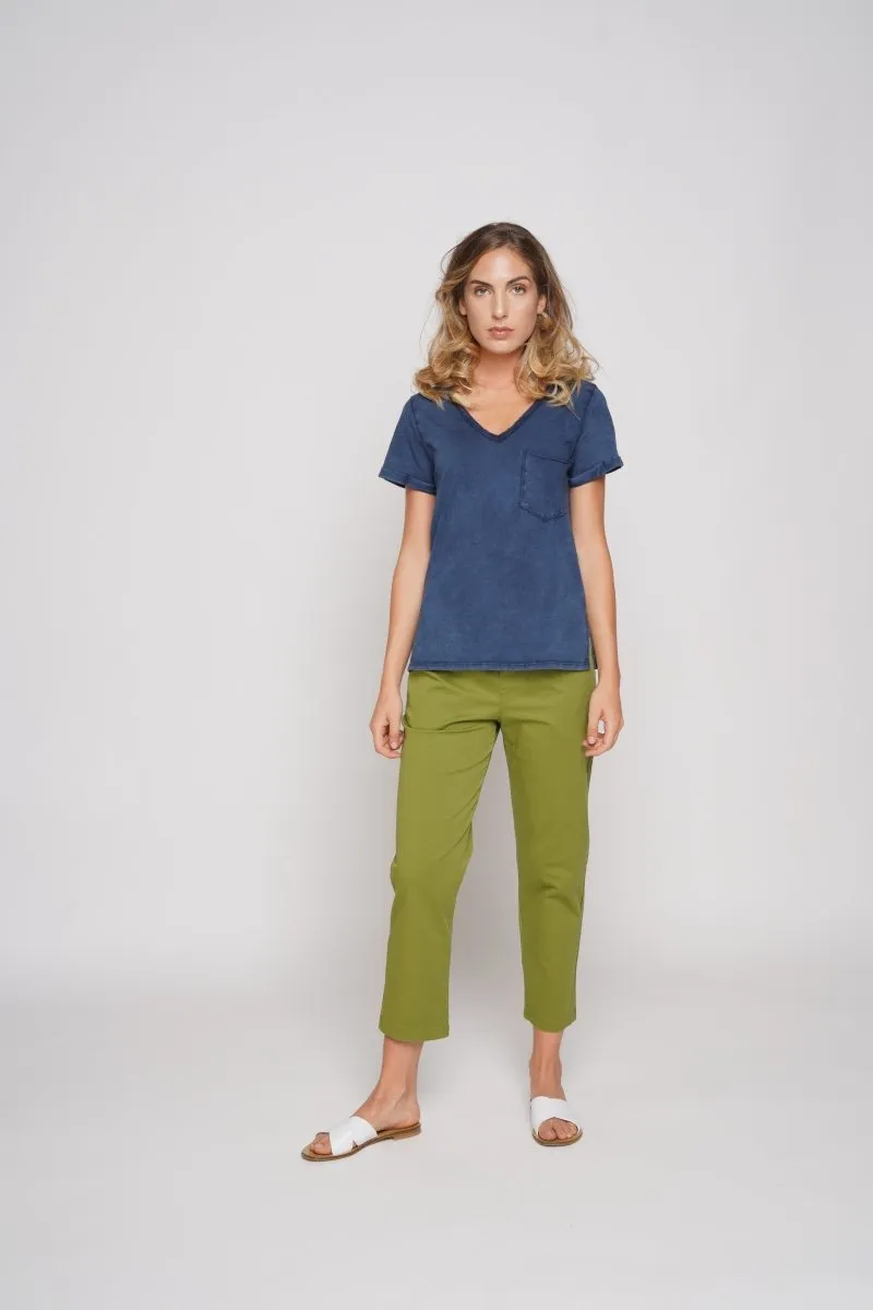 Stonewash Short Sleeve V-Neck Pocket T