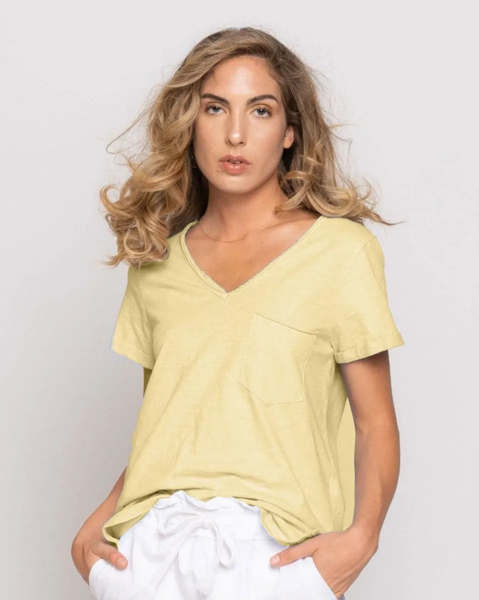 Stonewash Short Sleeve V-Neck Pocket T