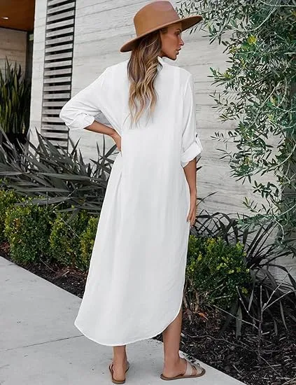 Swimsuit Kimono Cover Up White Casual Dresses