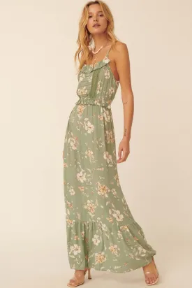 Thinking of You Ruffled Floral Maxi Dress