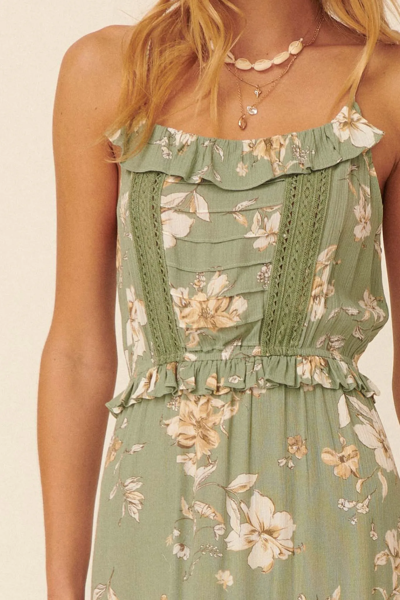 Thinking of You Ruffled Floral Maxi Dress
