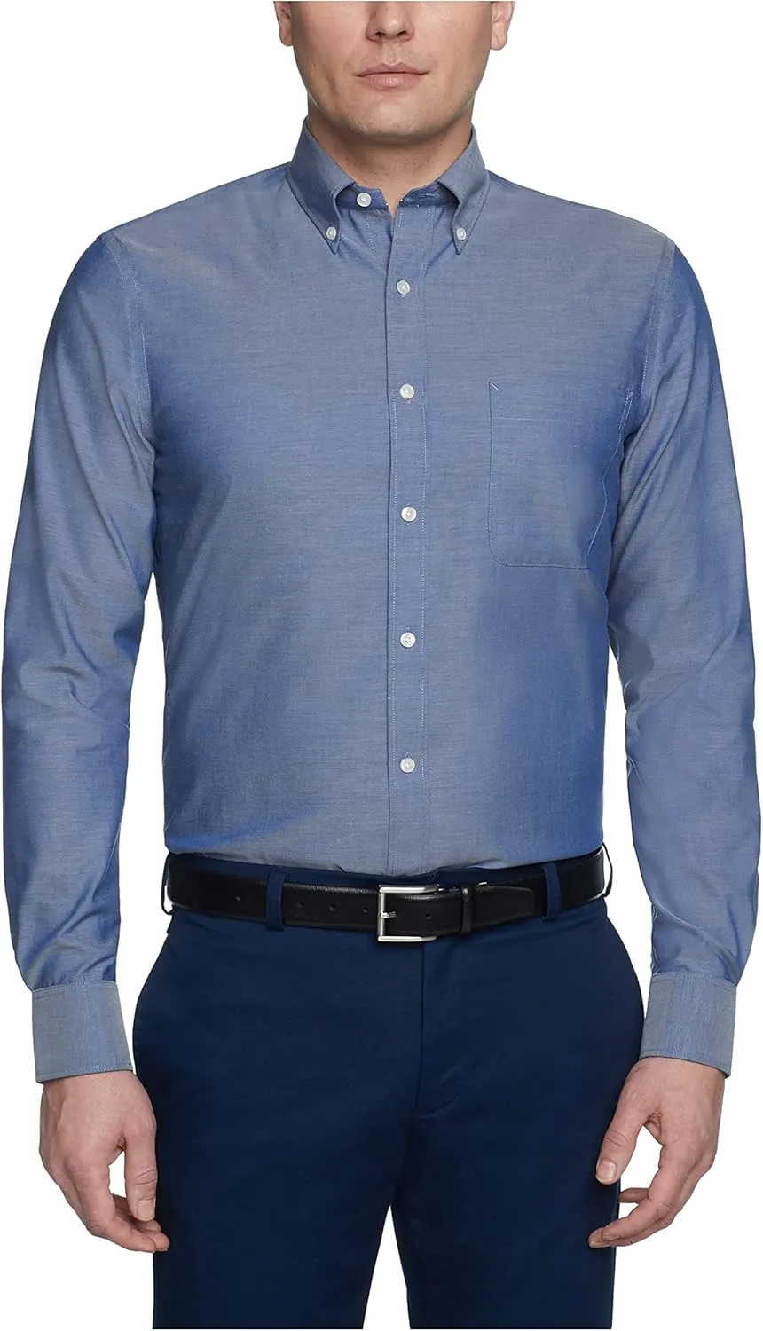 Tommy Hilfiger Men's Non Iron Solid Button Down Collar Shirt - Amazon Exclusive