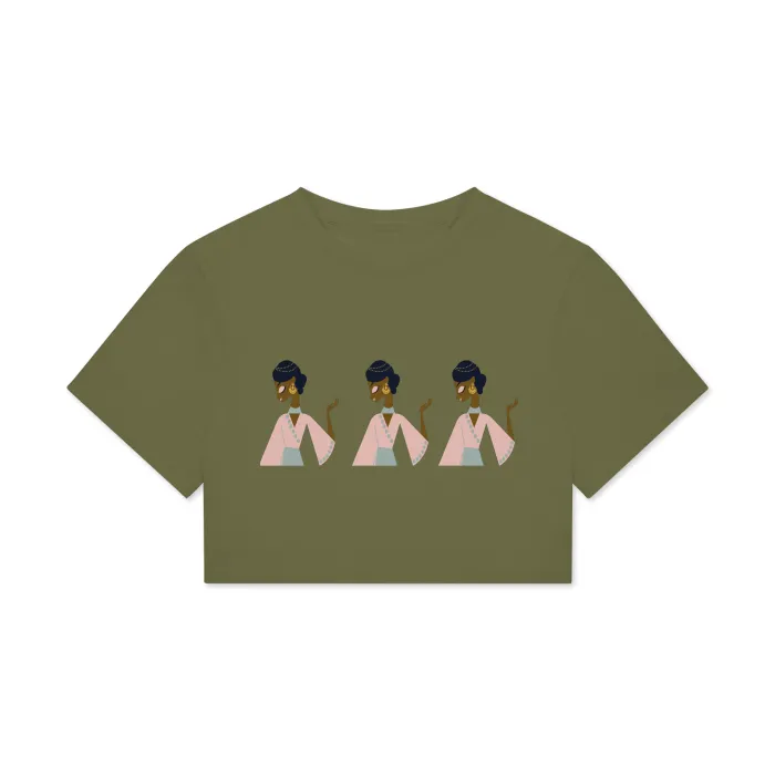 Touch of India Women's Boxy Cotton Cropped Tee