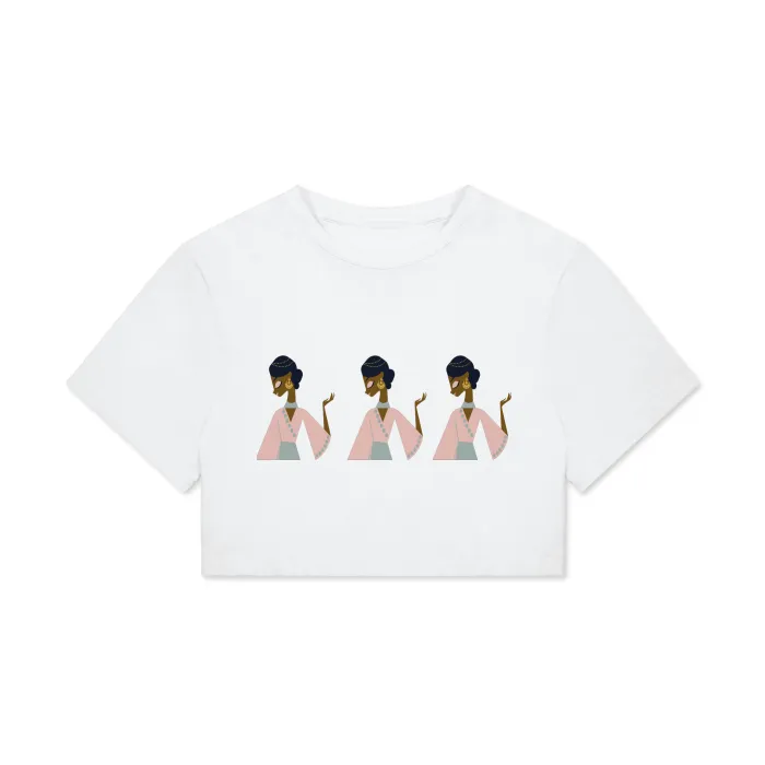 Touch of India Women's Boxy Cotton Cropped Tee