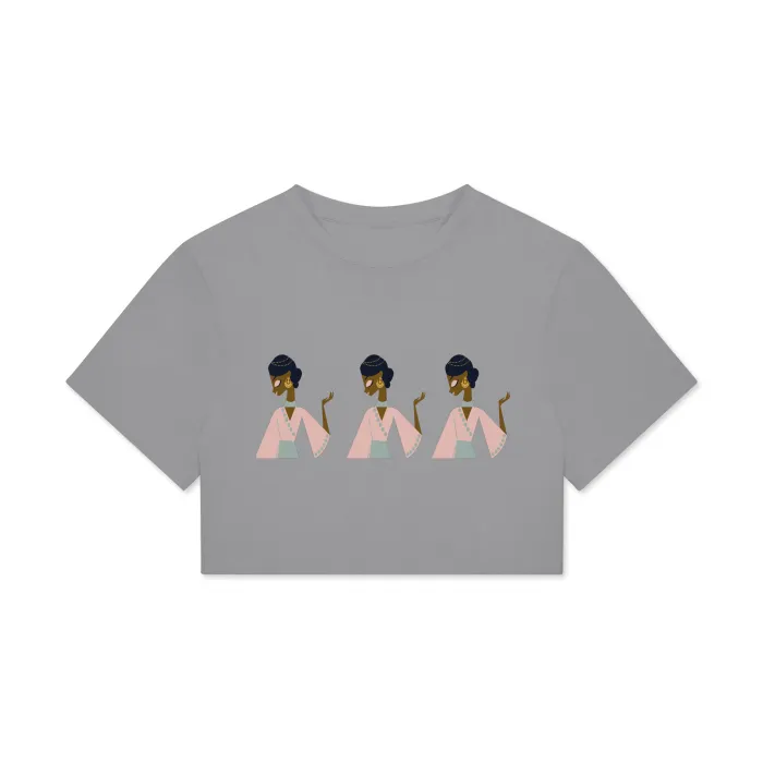 Touch of India Women's Boxy Cotton Cropped Tee