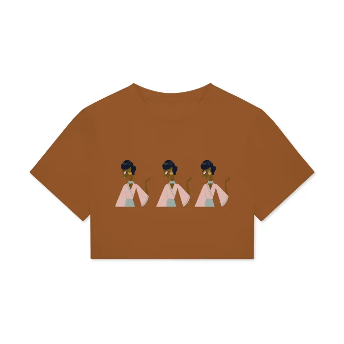 Touch of India Women's Boxy Cotton Cropped Tee