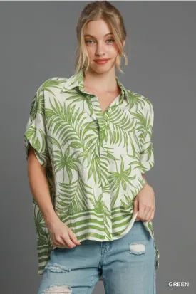 Tropical in Green- Top🌴