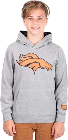 Ultra Game NFL Official Youth Super Soft Hoodie Sweatshirt Pullover - Warm Polyester Blend Denver Broncos|Denver Broncos
