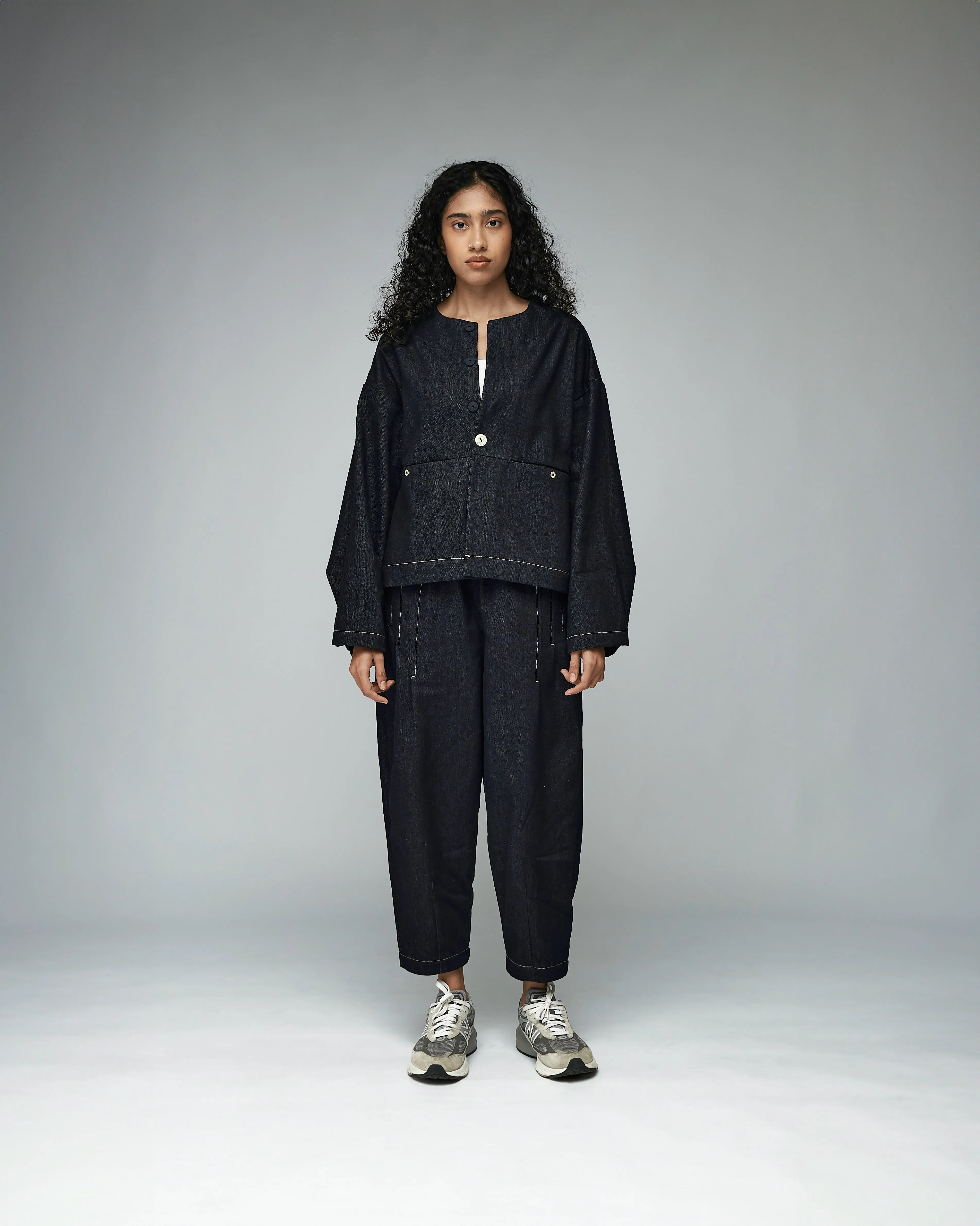Unisex: The Cropped Jacket (Black Denim)
