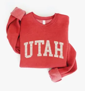 UTAH Graphic Sweatshirt (Cranberry Heather w/ White Print)