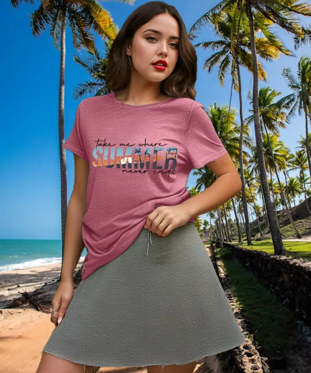 Vacay Mode T Shirts for Women Summer Beach Hawaii Vacation Short Sleeve Tops Holiday Cruise Getaway T Shirts
