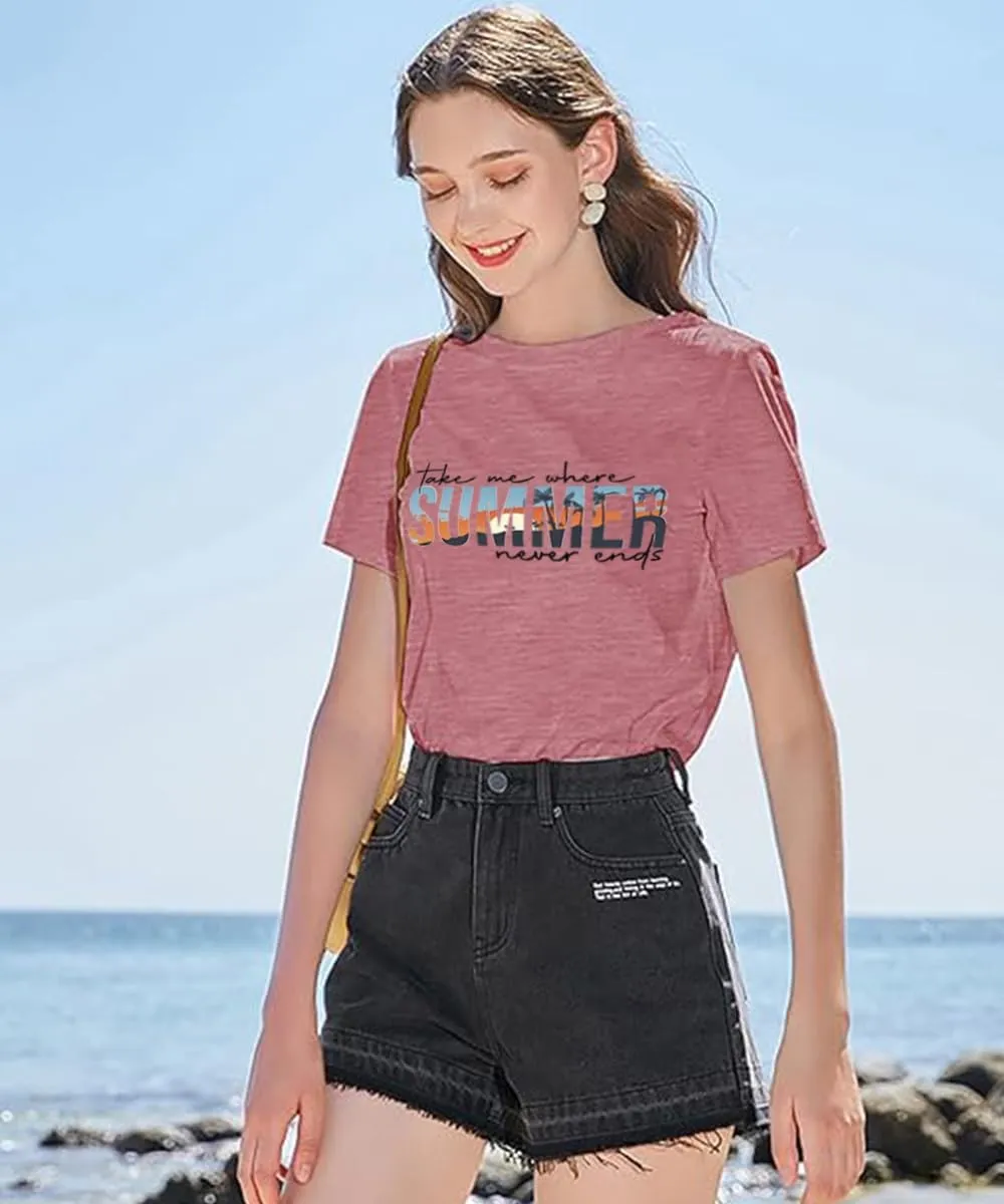 Vacay Mode T Shirts for Women Summer Beach Hawaii Vacation Short Sleeve Tops Holiday Cruise Getaway T Shirts