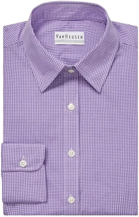 Van Heusen Men's Regular Fit Gingham Button Down Collar Dress Shirt - Amazon Exclusive