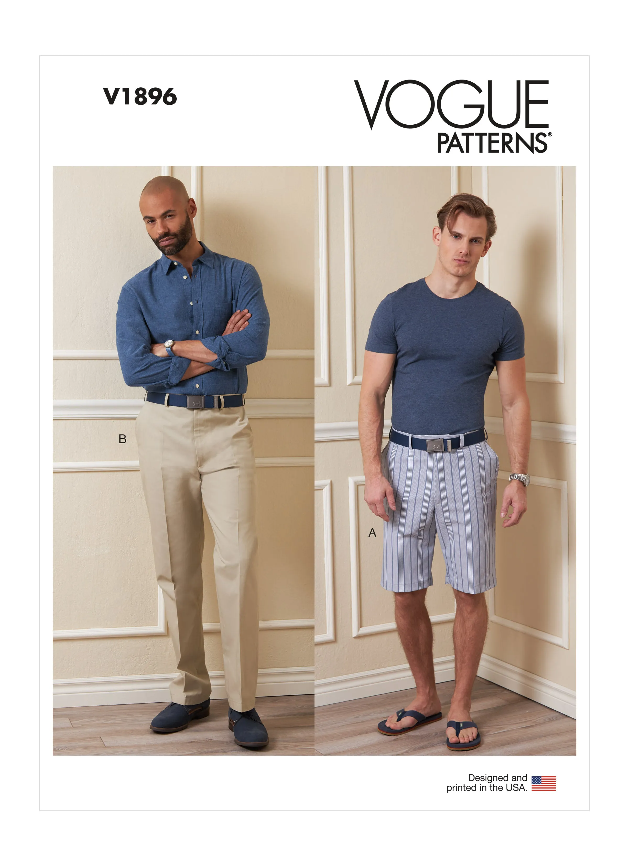 Vogue sewing pattern 1896 Men's Shorts and Trousers