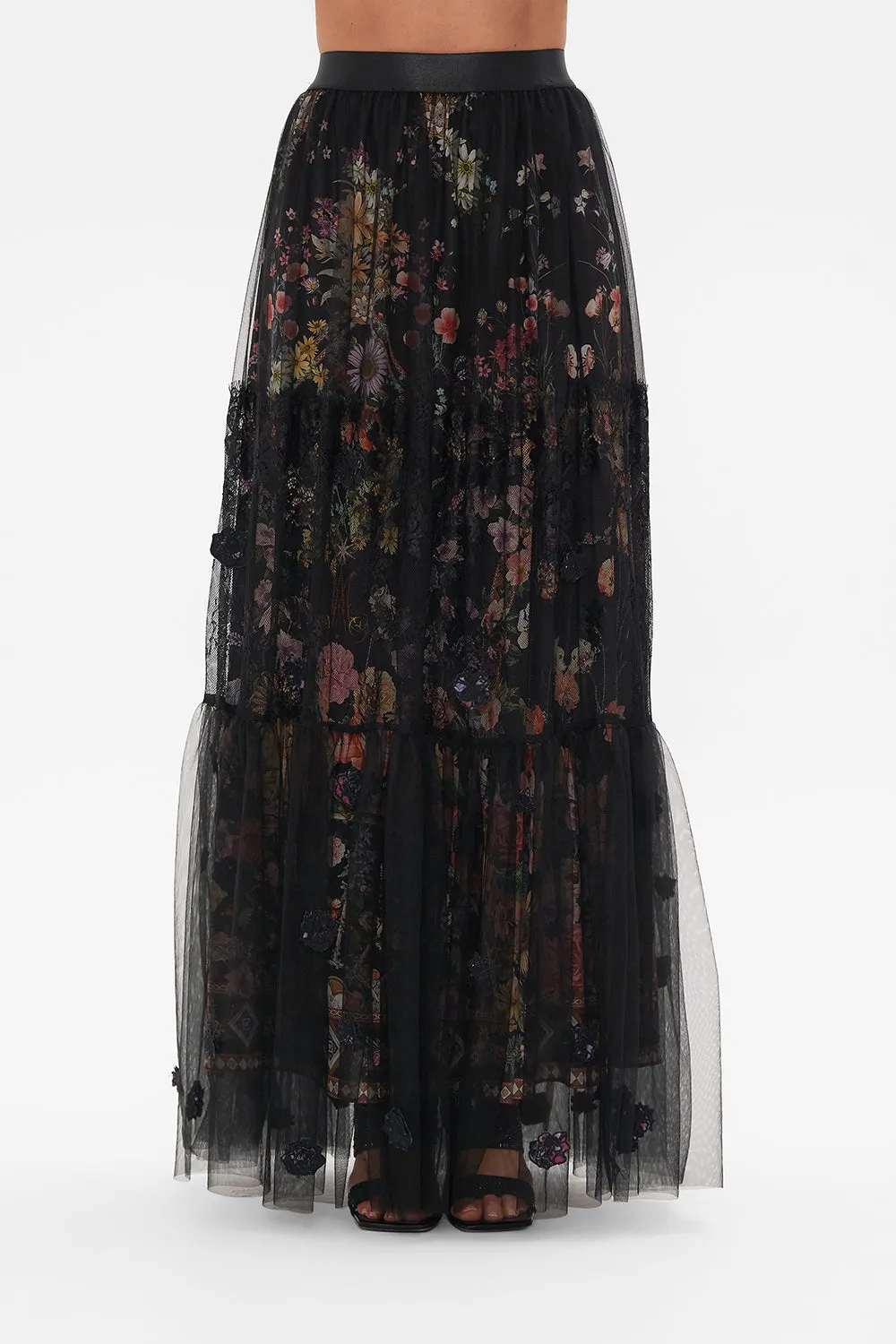 WAISTBAND RUFFLE HEM SKIRT LETTERS FROM A VINEYARD