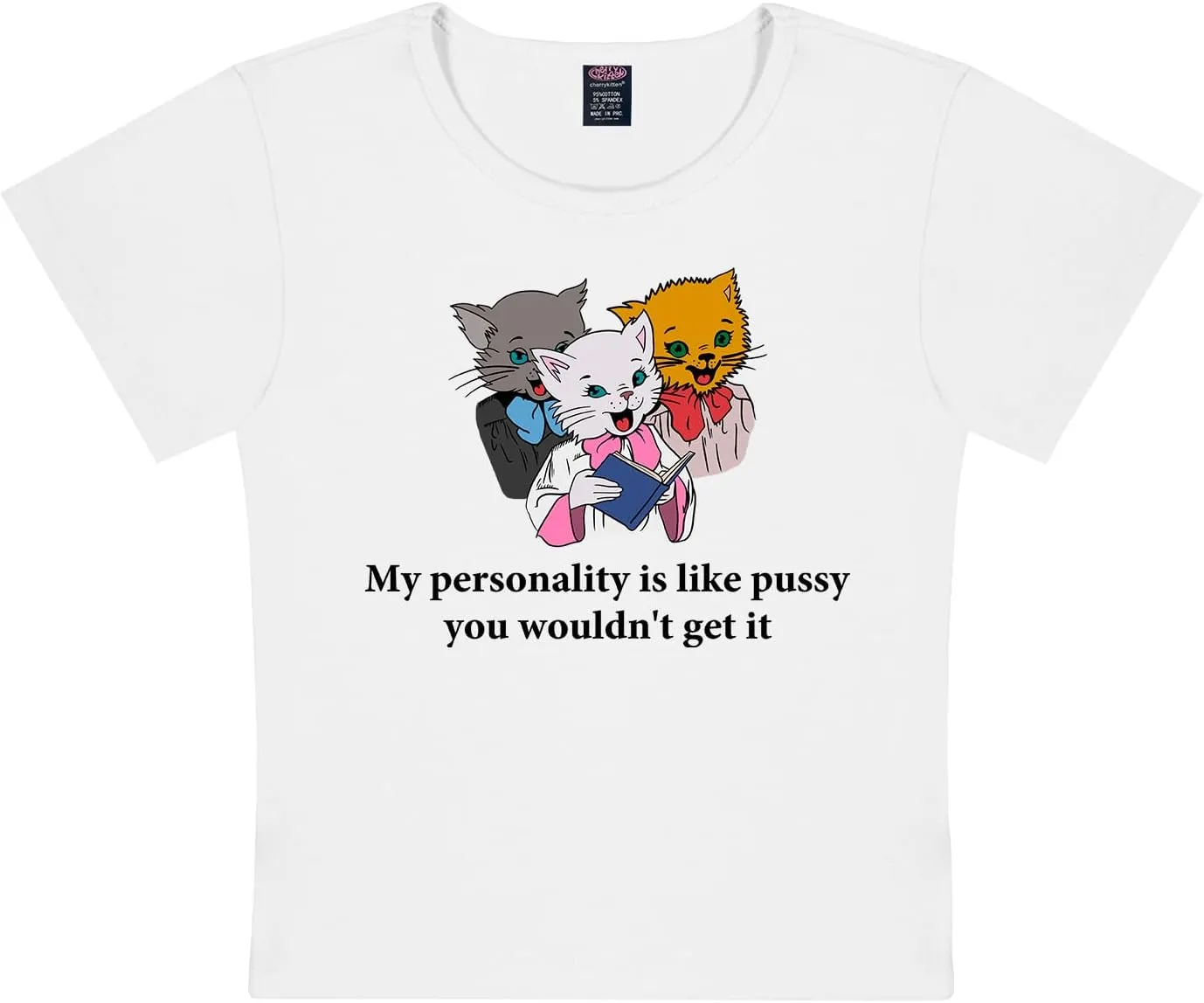 Y2K Graphic Tees for Women - Personality Like Cat Funny Short Sleeve Crew Neck Crop Tops Going Out Top T-Shirt